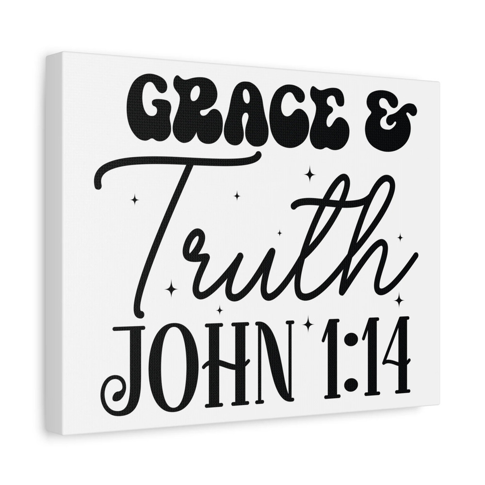 Scripture Walls John 1:14 Grace and Truth Bible Verse Canvas Christian Wall Art